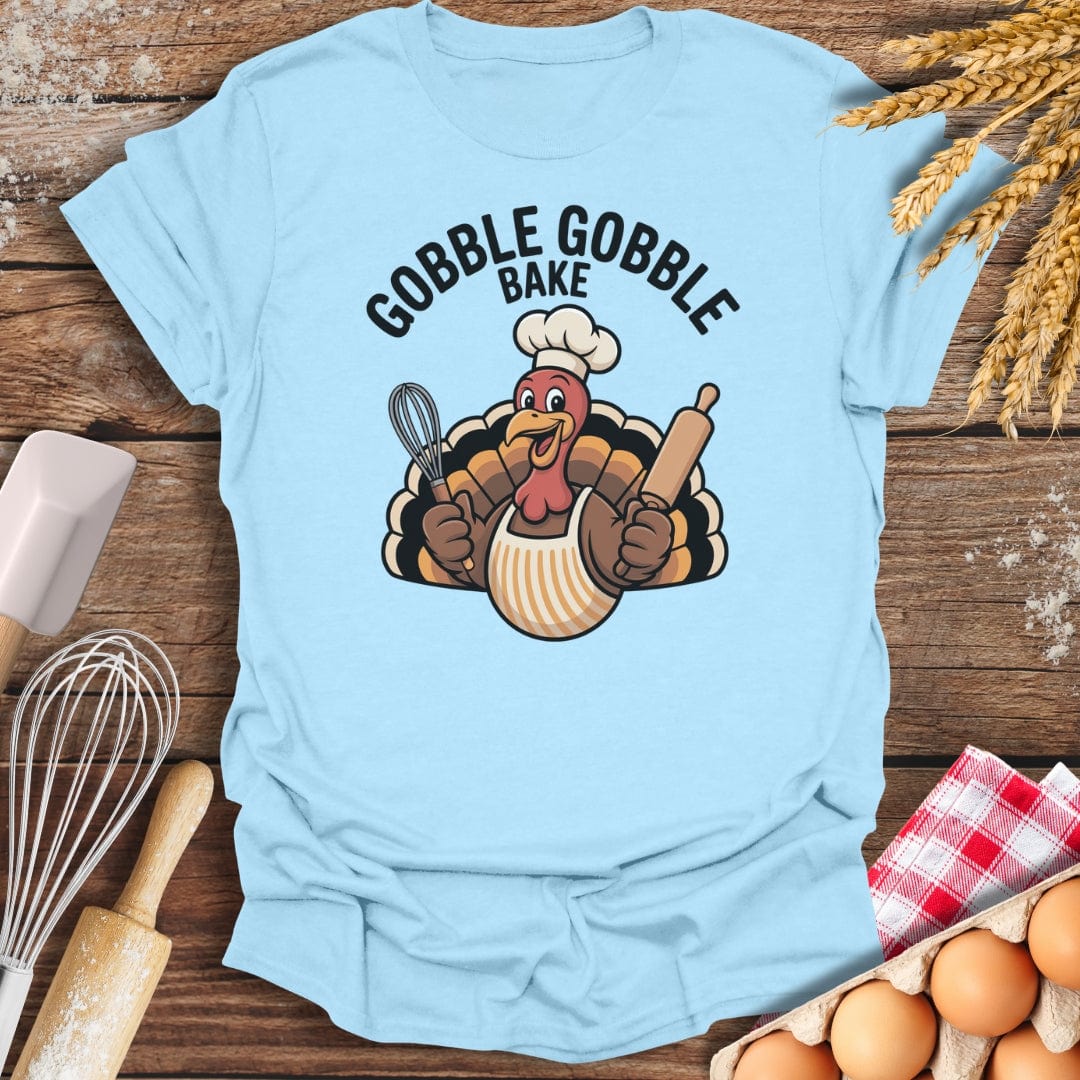 Gobble Gobble Bake T-Shirt Light Blue / S Baking Threads