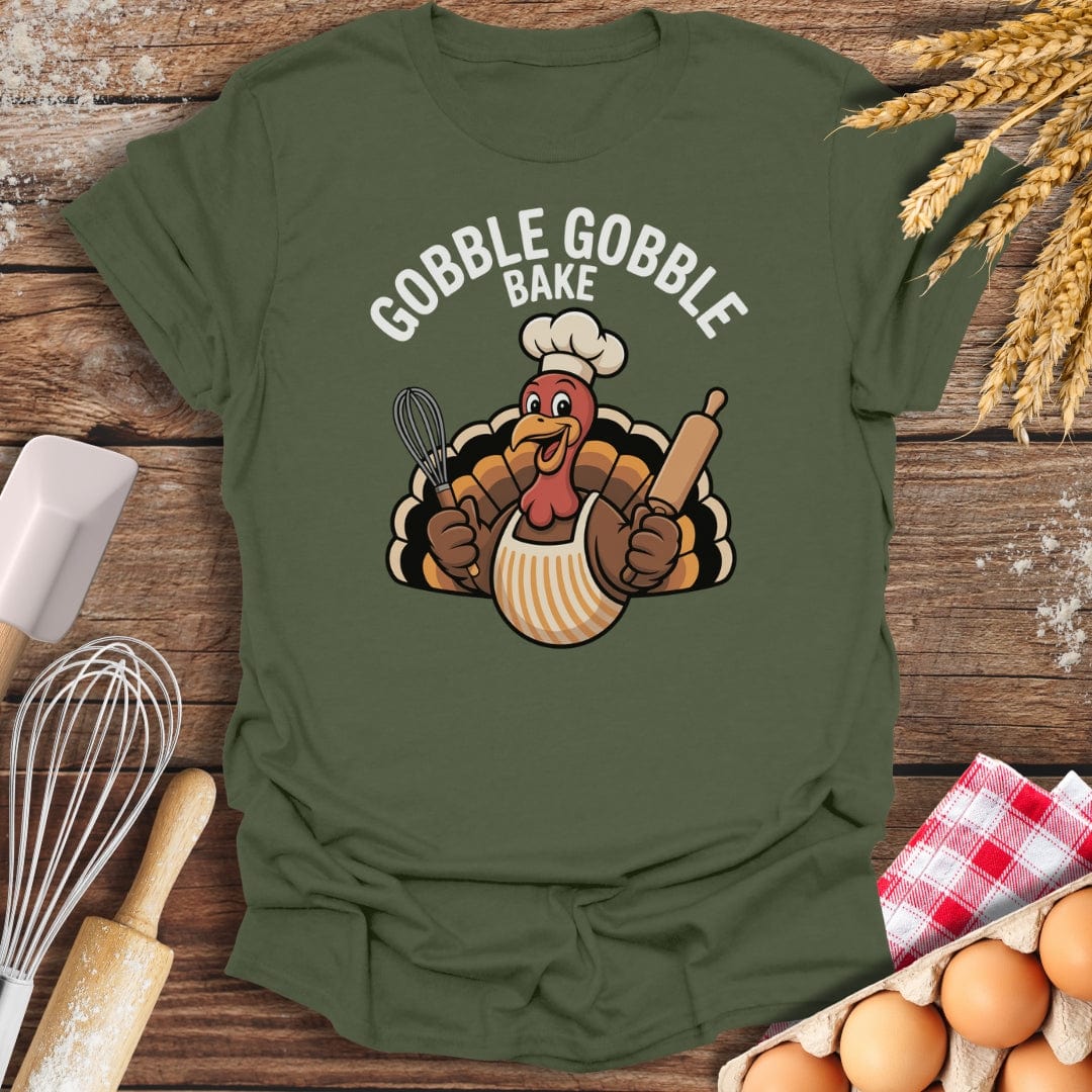 Gobble Gobble Bake T-Shirt Military Green / S Baking Threads