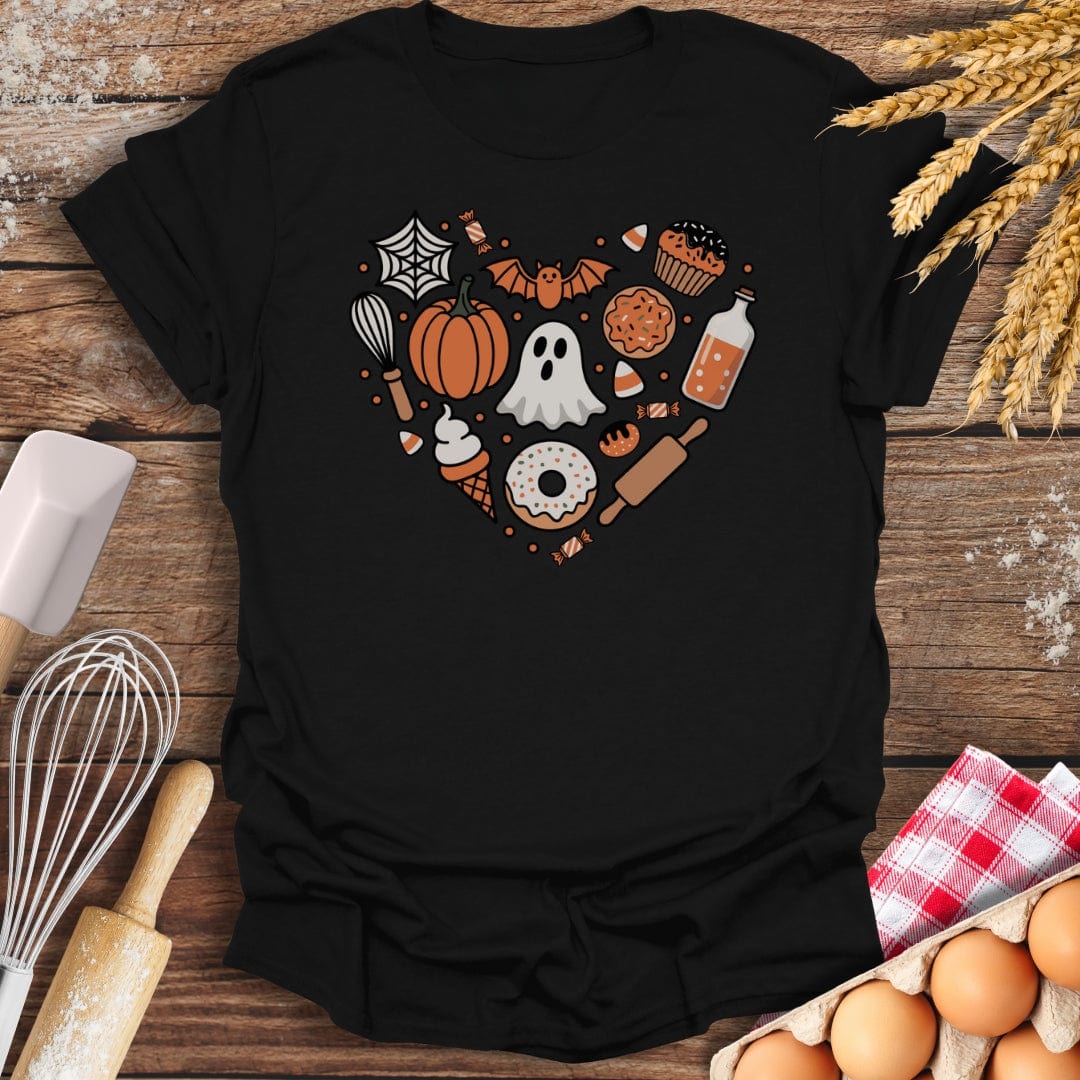 Halloween Heart T-Shirt Black / S Baking Threads