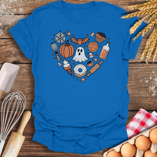 Halloween Heart T-Shirt Royal / S Baking Threads