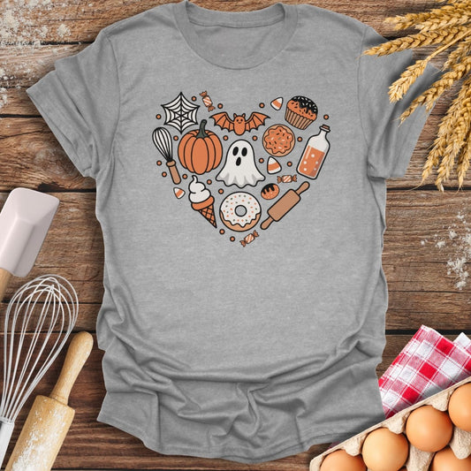 Halloween Heart T-Shirt Sport Grey / S Baking Threads