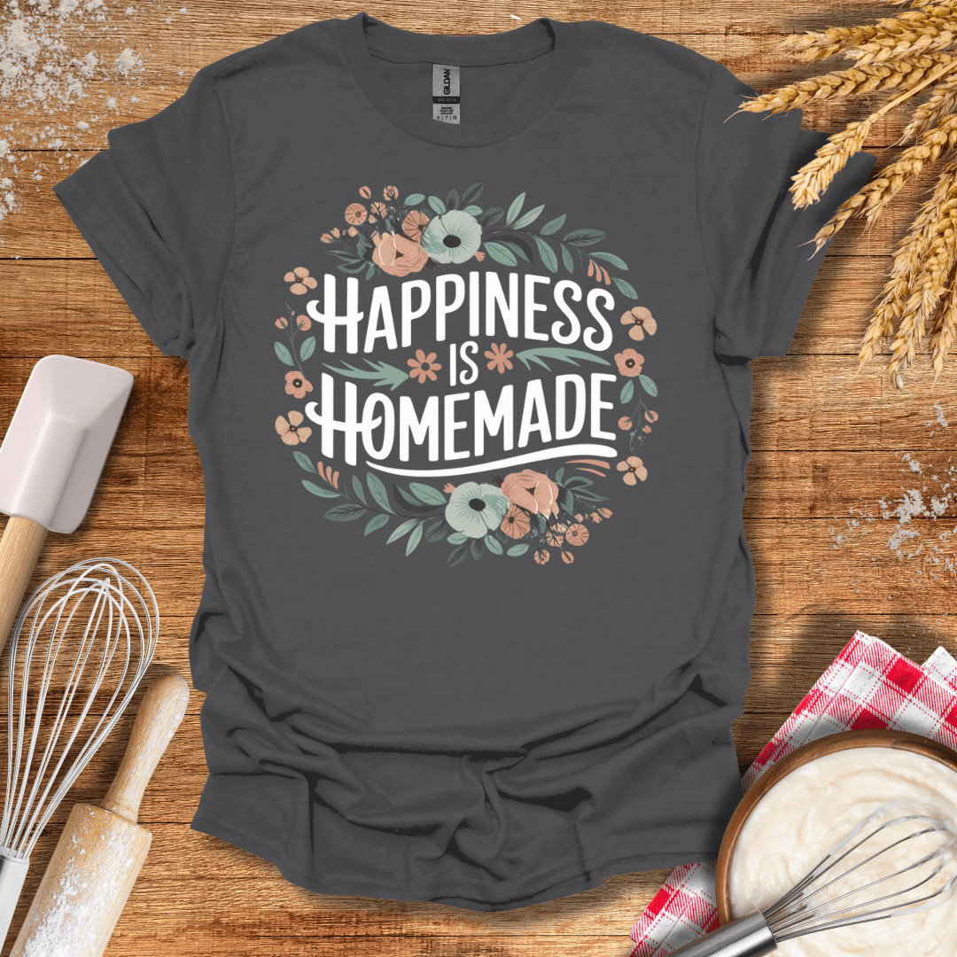 Happiness Is Homemade T-Shirt Charcoal / S Baking Threads