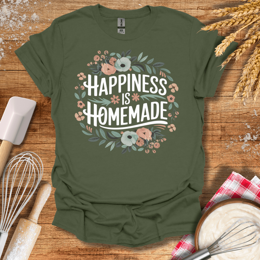 Happiness Is Homemade T-Shirt Military Green / S Baking Threads