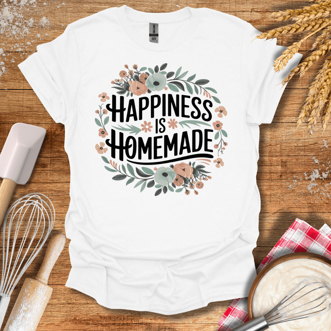 Happiness Is Homemade T-Shirt White / S Baking Threads