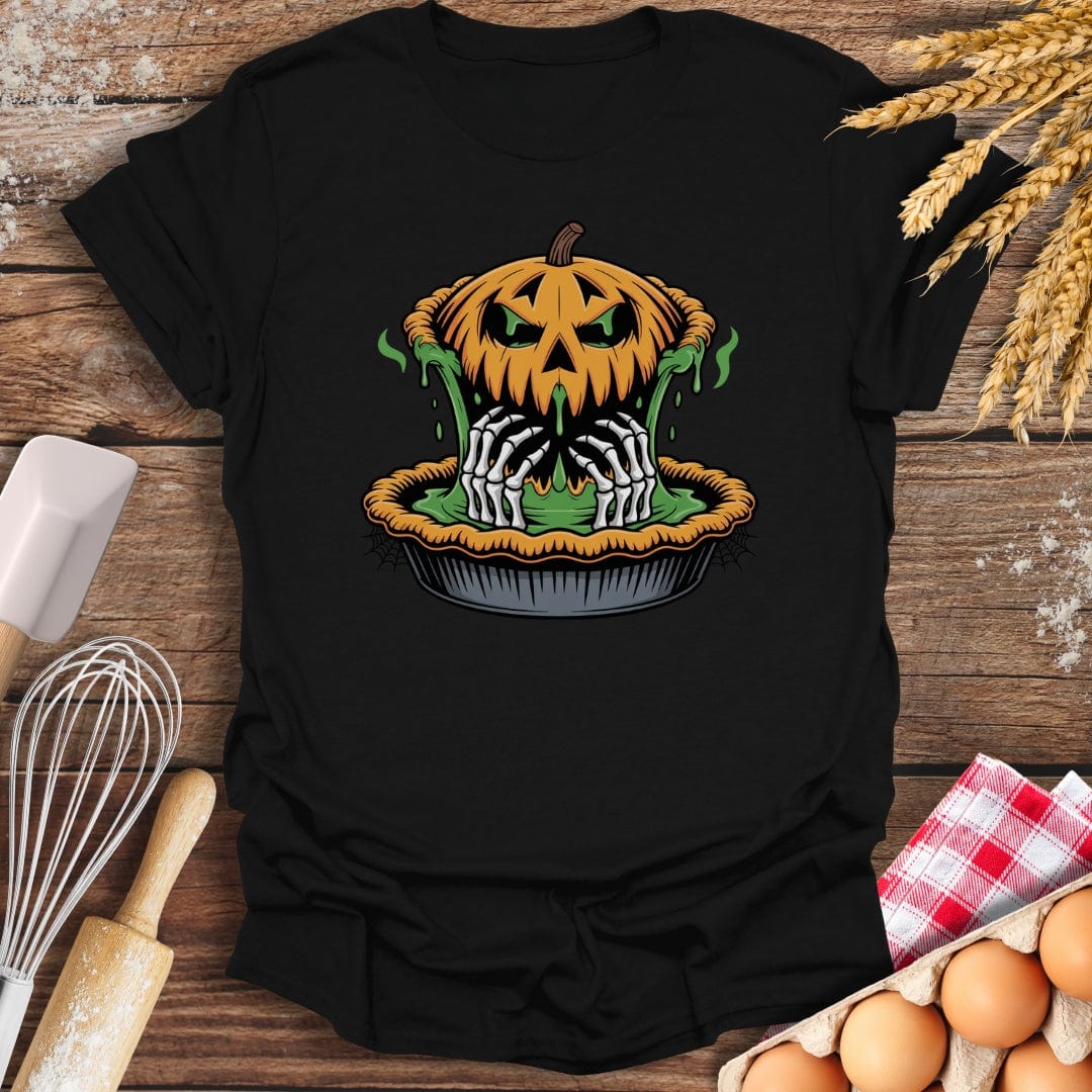 Haunted Pumpkin Pie T-Shirt Black / S Baking Threads
