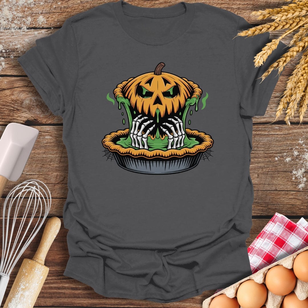 Haunted Pumpkin Pie T-Shirt Charcoal / S Baking Threads