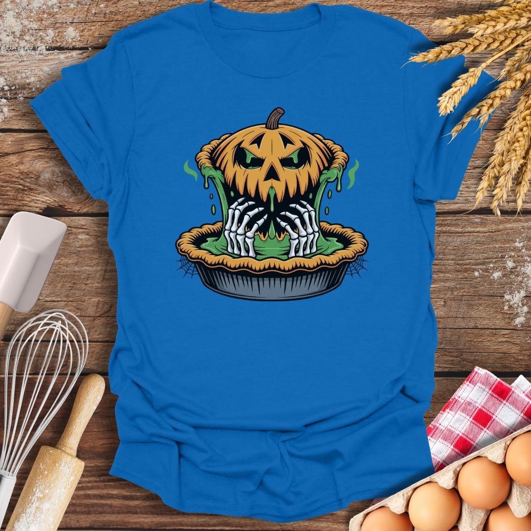 Haunted Pumpkin Pie T-Shirt Royal / S Baking Threads