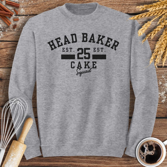 Head Baker Cake Squad Sweatshirt Baking Threads