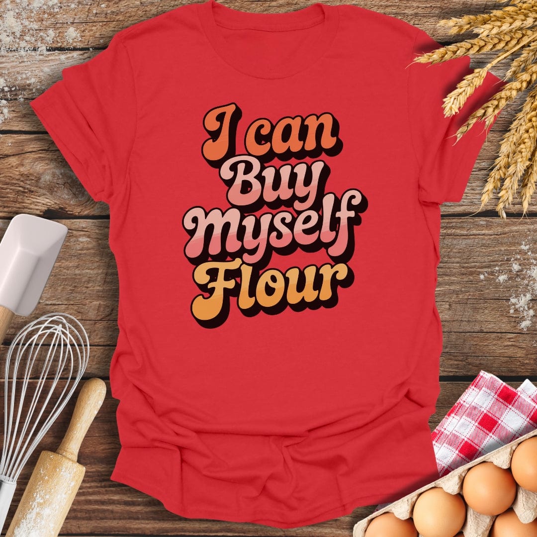 I Can By Myself Flour T-Shirt Red / S Baking Threads