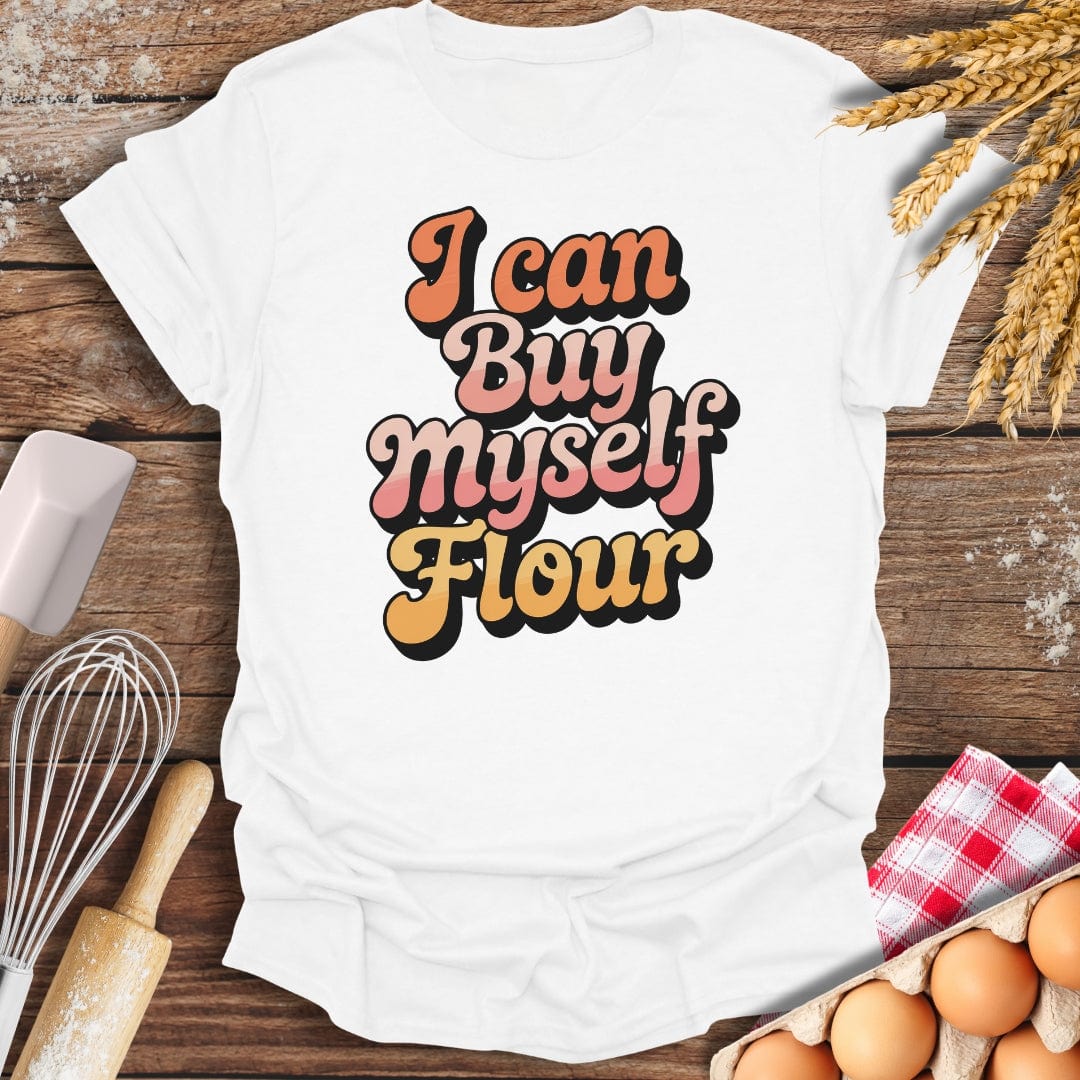 I Can By Myself Flour T-Shirt White / S Baking Threads