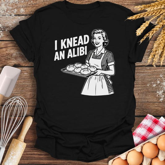 I Knead An Alibi Retro T-Shirt Black / S Baking Threads