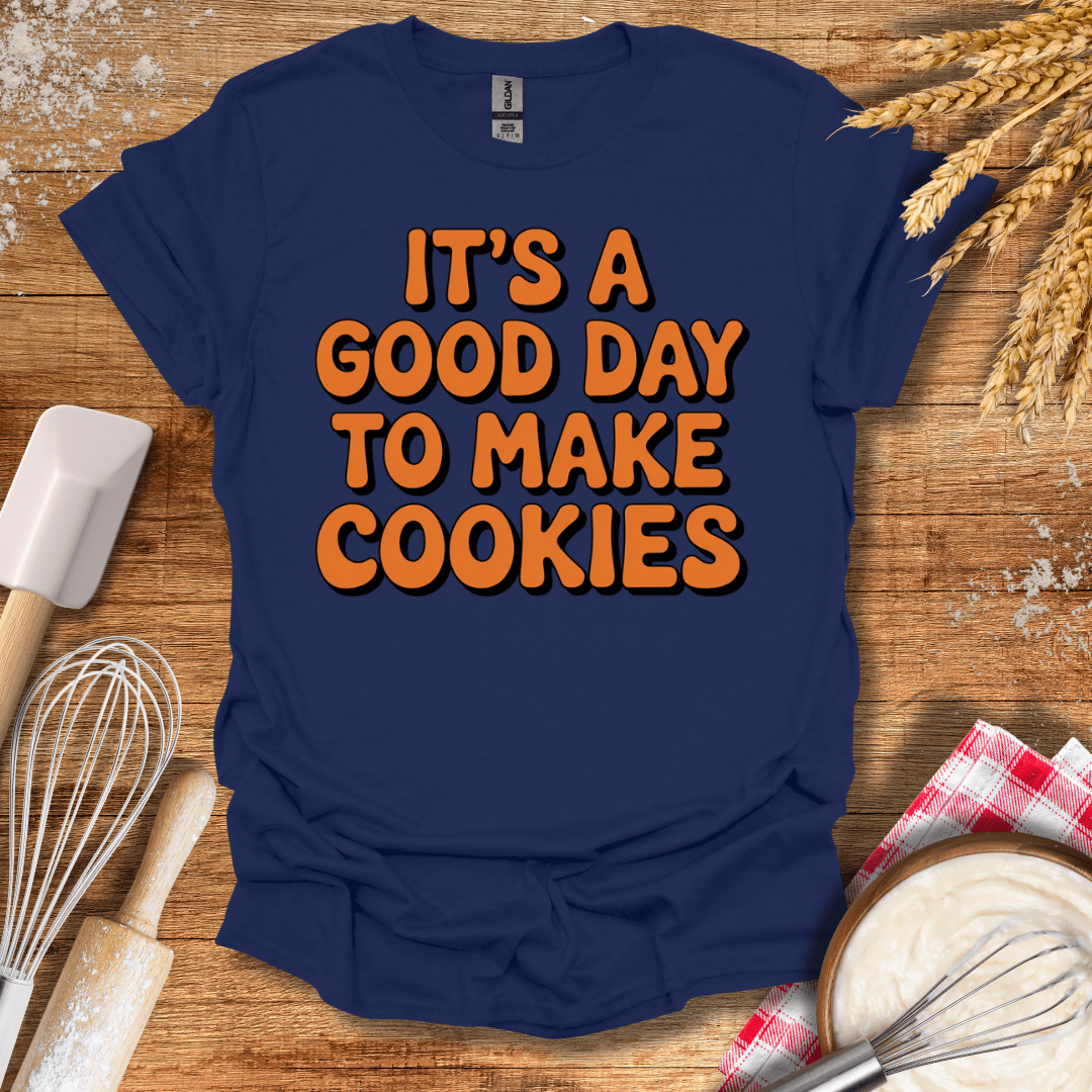 It's A Good Day To Make Cookies Retro T-Shirt Navy / S Baking Threads