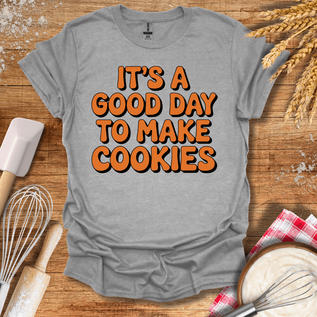 It's A Good Day To Make Cookies Retro T-Shirt Sport Grey / S Baking Threads