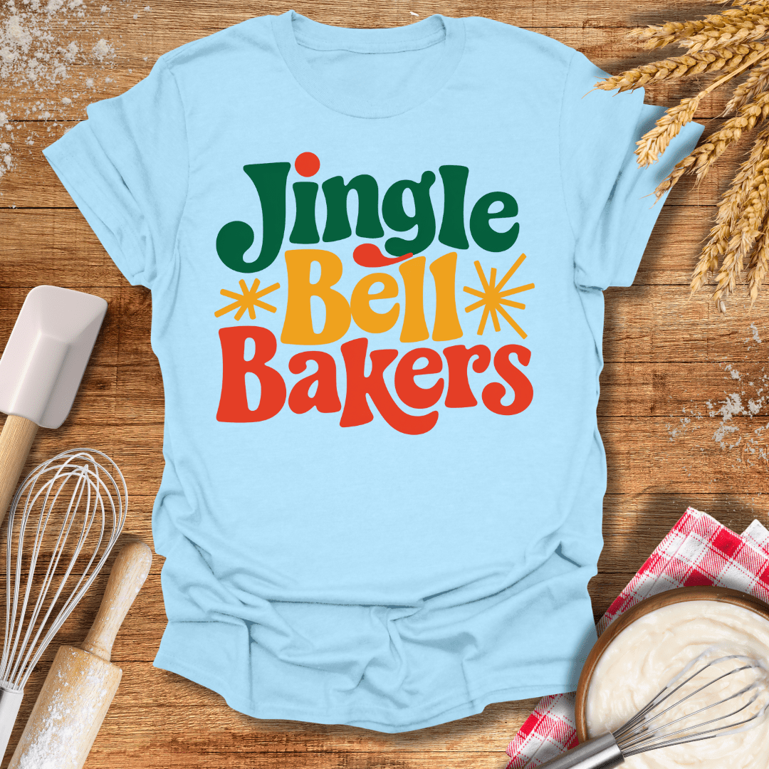 Jingle Bell Bakers T-Shirt Light Blue / S Baking Threads