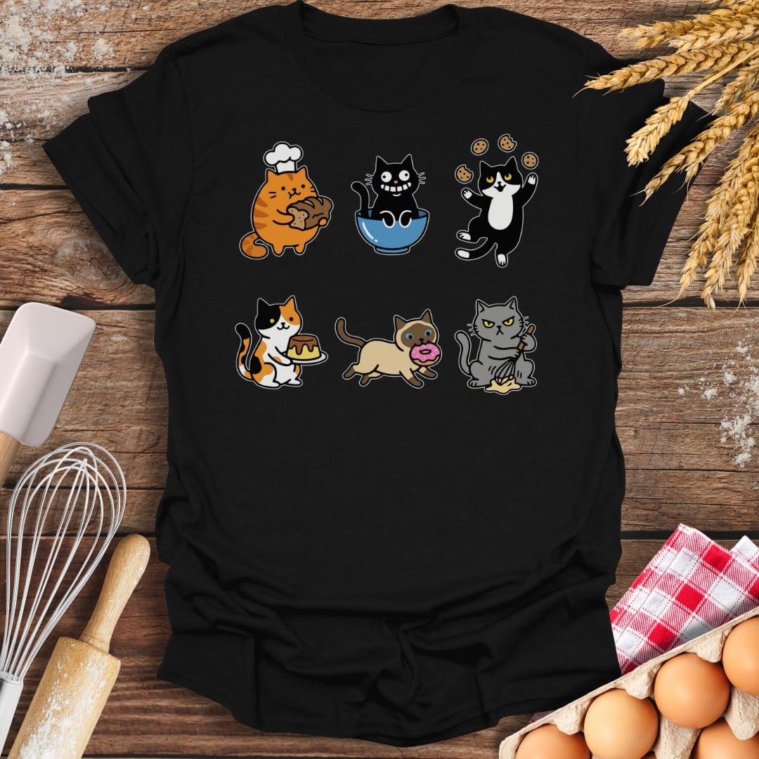 Kitchen Cat-astrophes T-Shirt Black / S Baking Threads