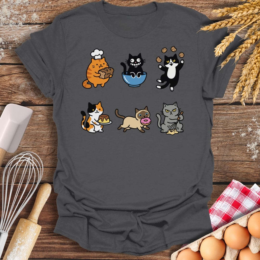 Kitchen Cat-astrophes T-Shirt Charcoal / S Baking Threads