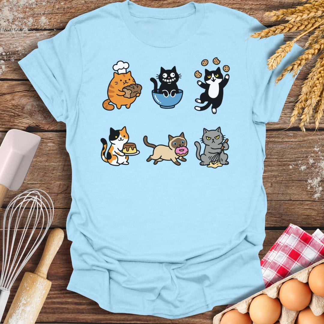 Kitchen Cat-astrophes T-Shirt Light Blue / S Baking Threads