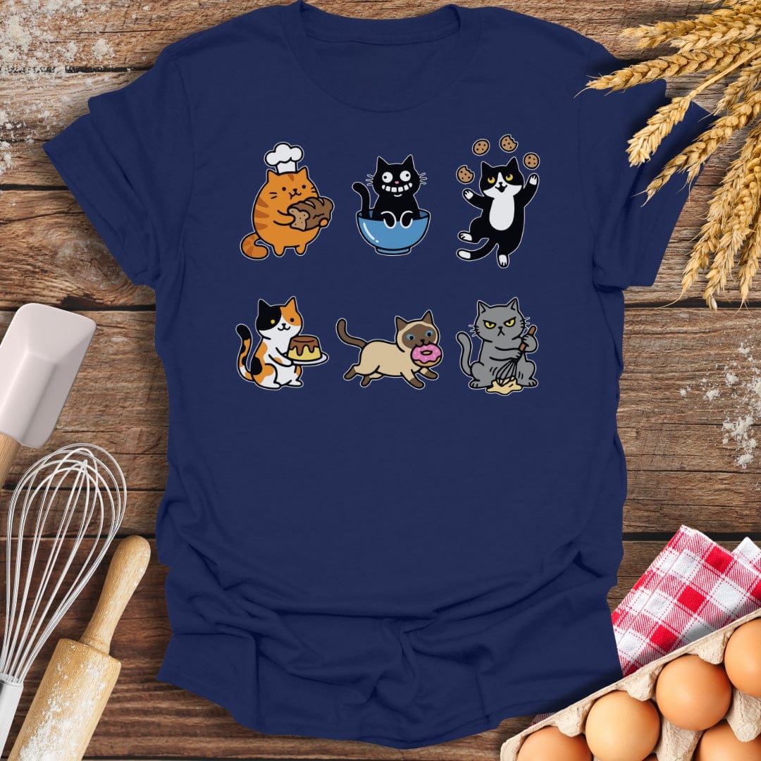 Kitchen Cat-astrophes T-Shirt Navy / S Baking Threads