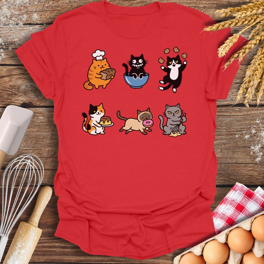 Kitchen Cat-astrophes T-Shirt Red / S Baking Threads