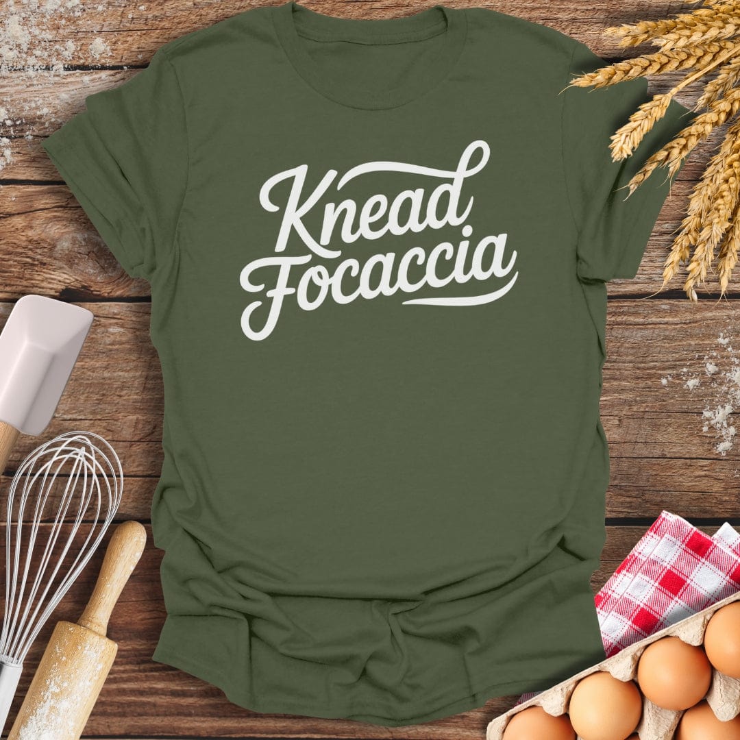 Knead Focaccia T-Shirt Military Green / S Baking Threads