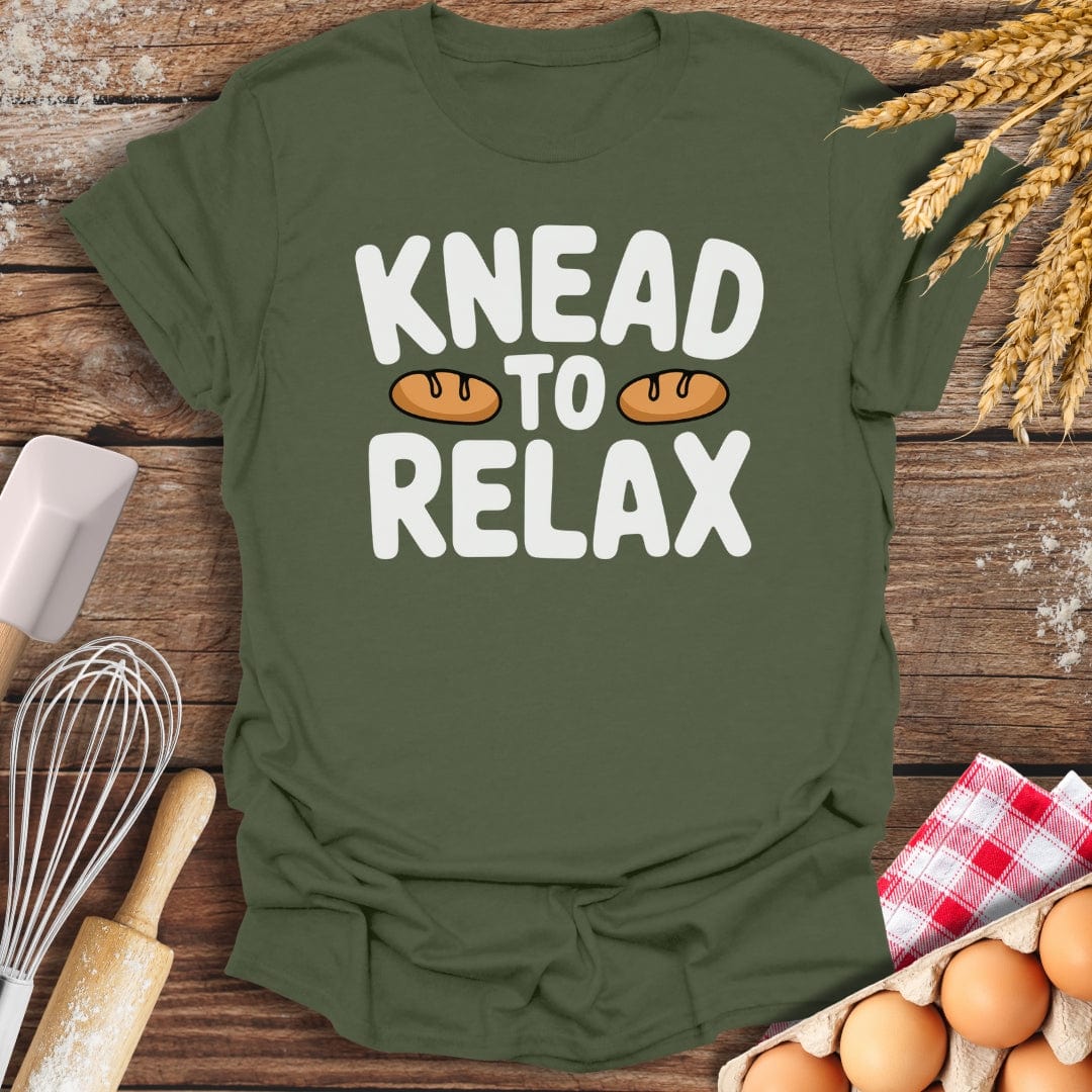 Knead To Relax T-Shirt Military Green / S Baking Threads