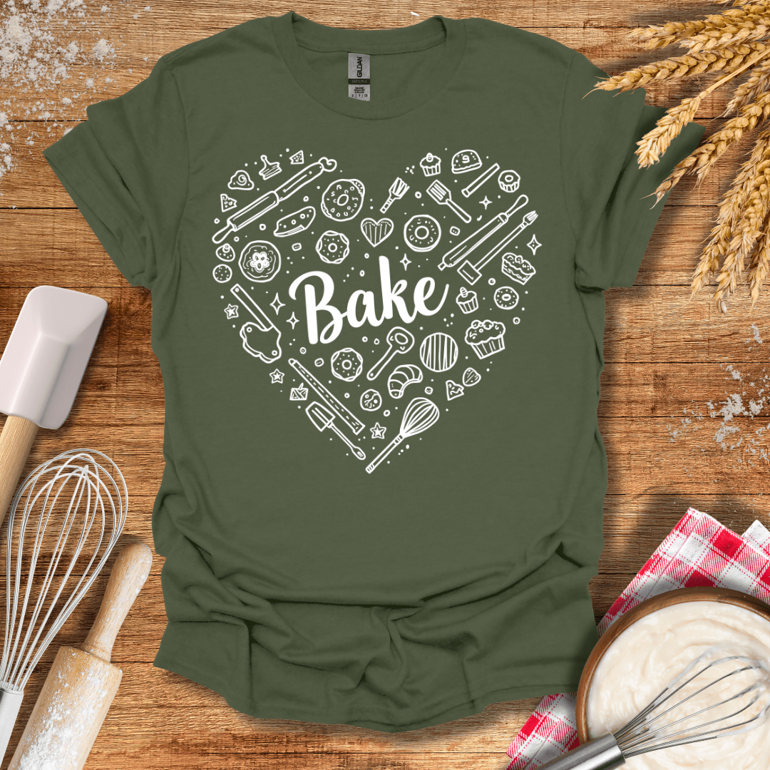 Love Baking T-Shirt Military Green / S Baking Threads