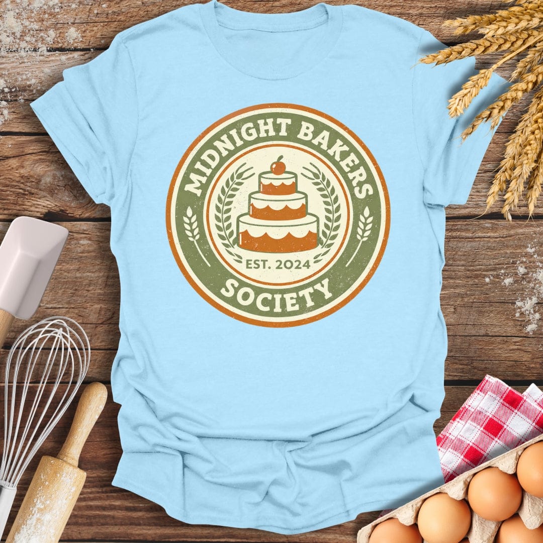 Midnight Bakers Society T-Shirt Light Blue / S Baking Threads