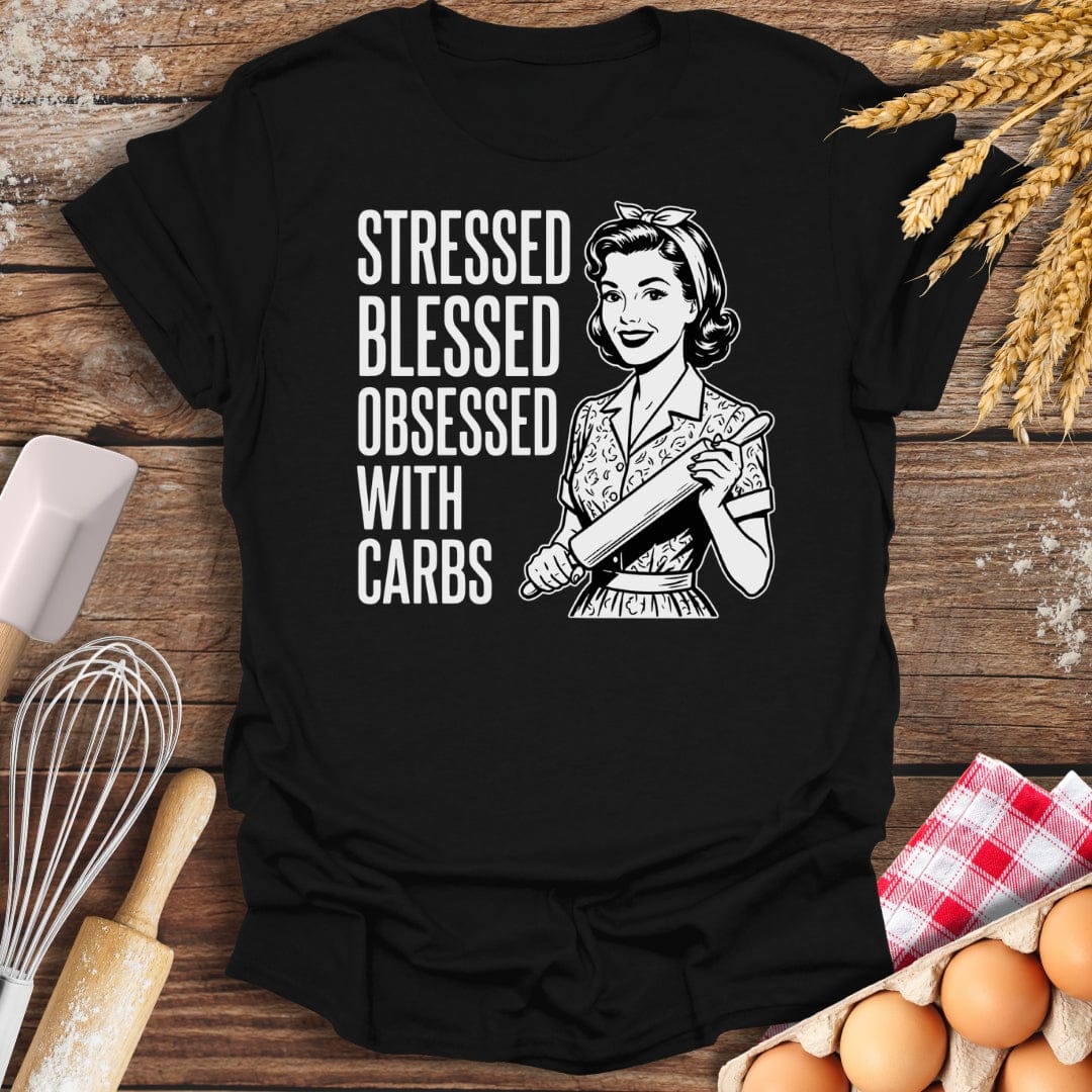 Obsessed With Carbs T-Shirt Black / S Baking Threads