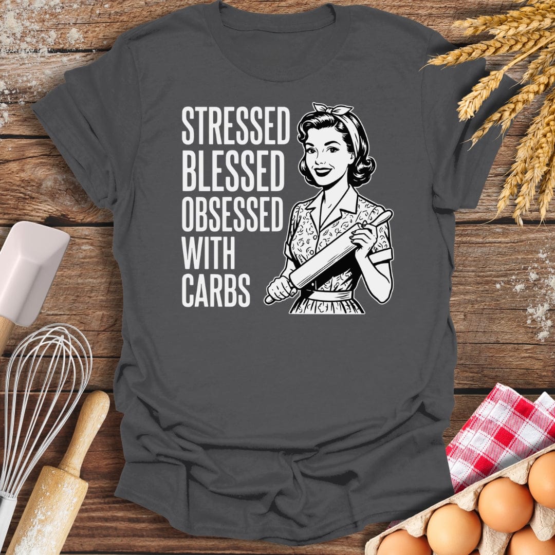 Obsessed With Carbs T-Shirt Charcoal / S Baking Threads