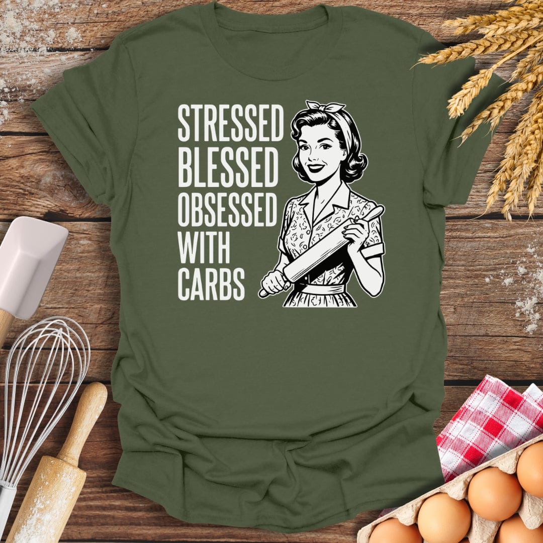 Obsessed With Carbs T-Shirt Military Green / S Baking Threads