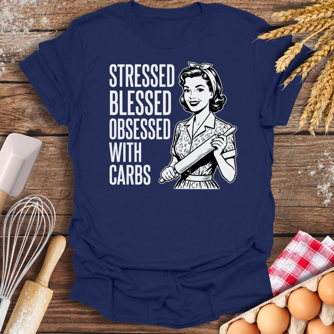 Obsessed With Carbs T-Shirt Navy / S Baking Threads