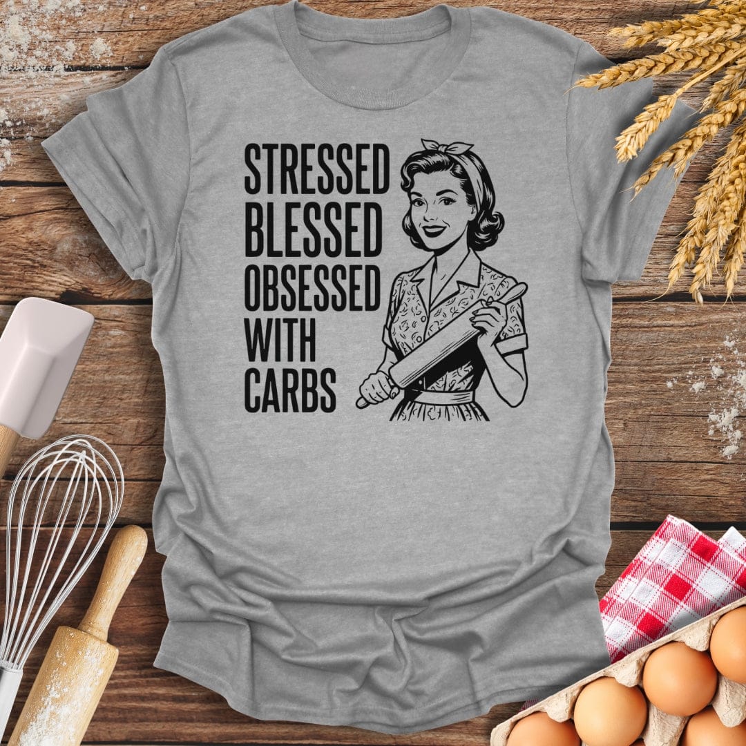 Obsessed With Carbs T-Shirt Sport Grey / S Baking Threads