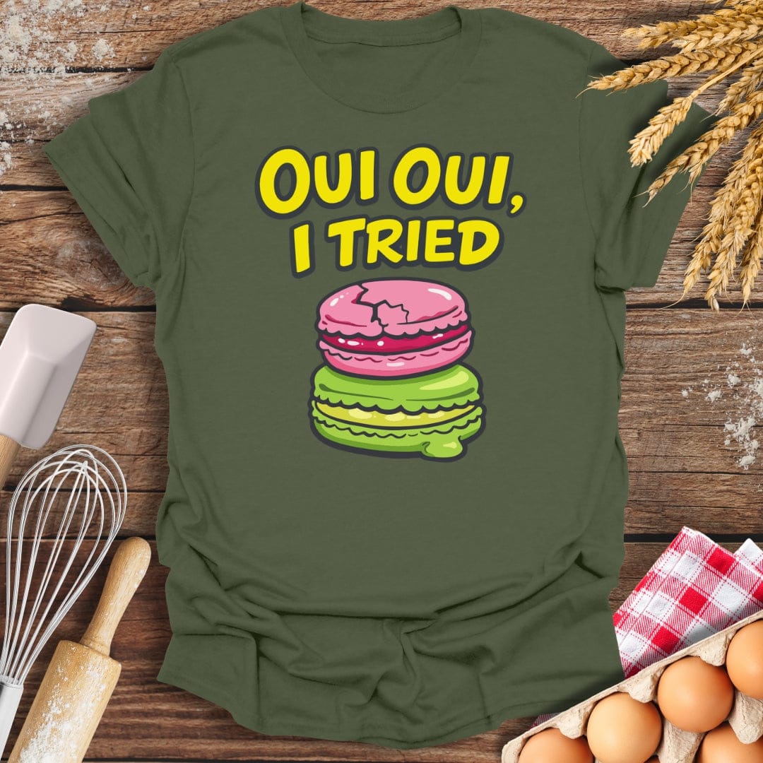 Oui Oui, I Tried T-Shirt Military Green / S Baking Threads