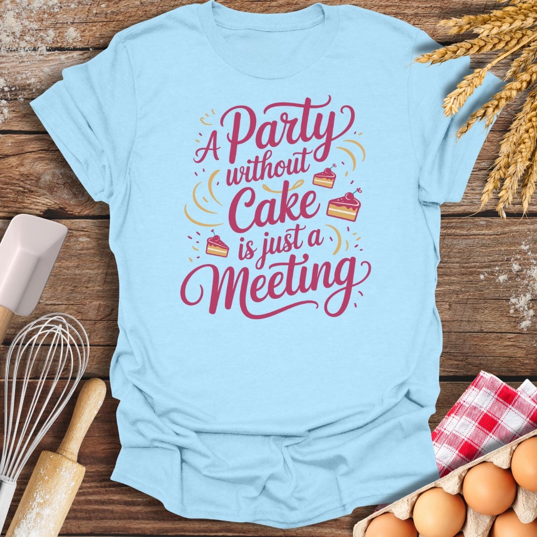 Party Cake T-Shirt Light Blue / S Baking Threads