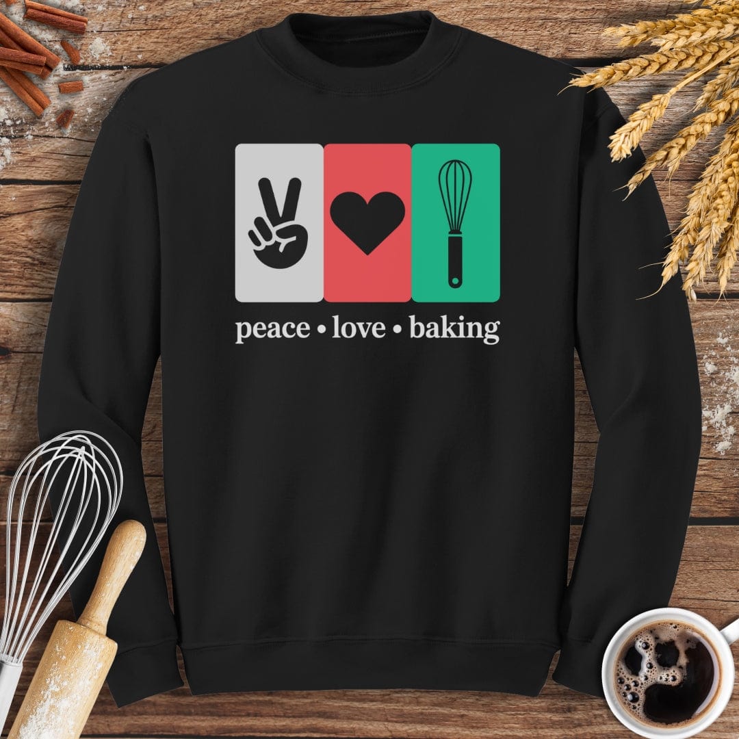 Peace Love Baking Sweatshirt Baking Threads