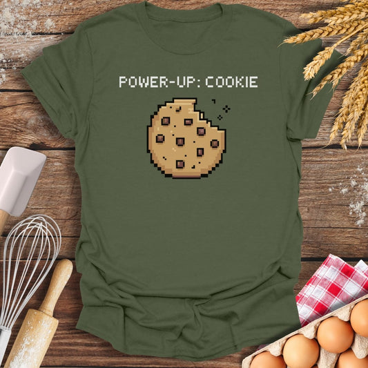 Power Up: Cookie T-Shirt Military Green / S Baking Threads