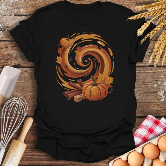 Pumpkin Spice Vortex T-Shirt Black / S Baking Threads