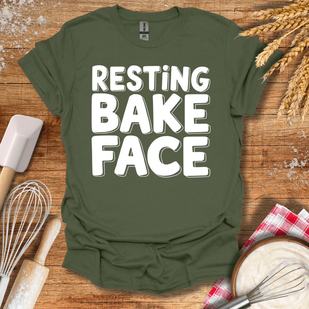 Resting Bake Face T-Shirt Military Green / S Baking Threads