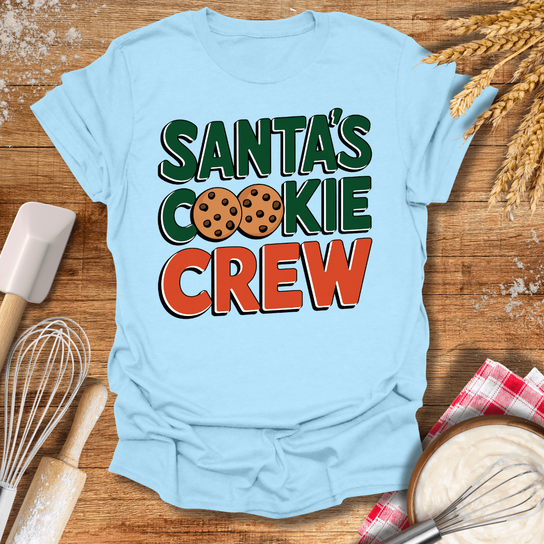 Santa's Cookie Crew T-Shirt Light Blue / S Baking Threads