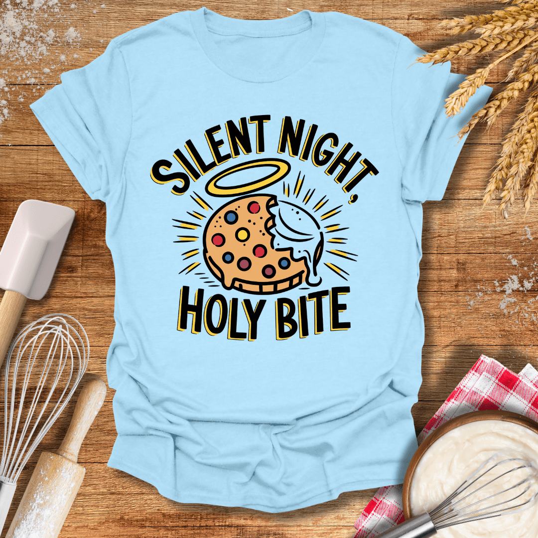 Silent Night, Holy Bite T-Shirt Light Blue / S Baking Threads