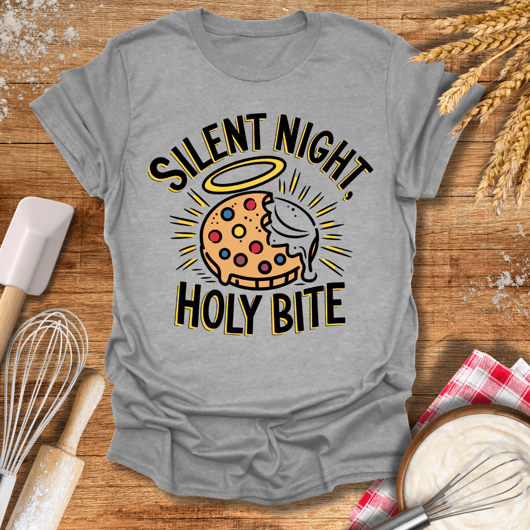 Silent Night, Holy Bite T-Shirt Sport Grey / S Baking Threads