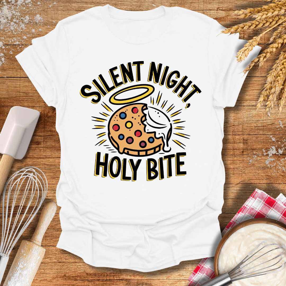 Silent Night, Holy Bite T-Shirt White / S Baking Threads