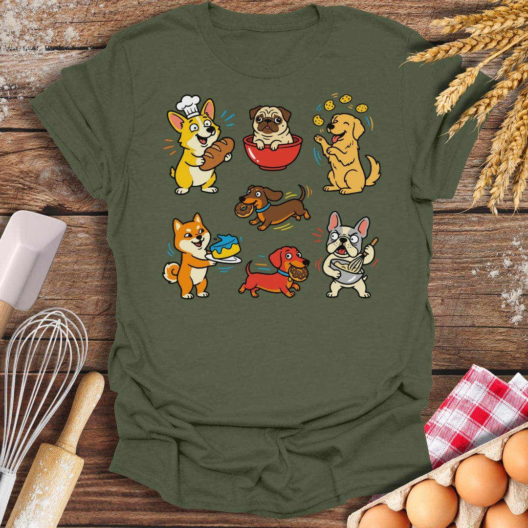 Silly Dog Bakery T-Shirt Military Green / S Baking Threads