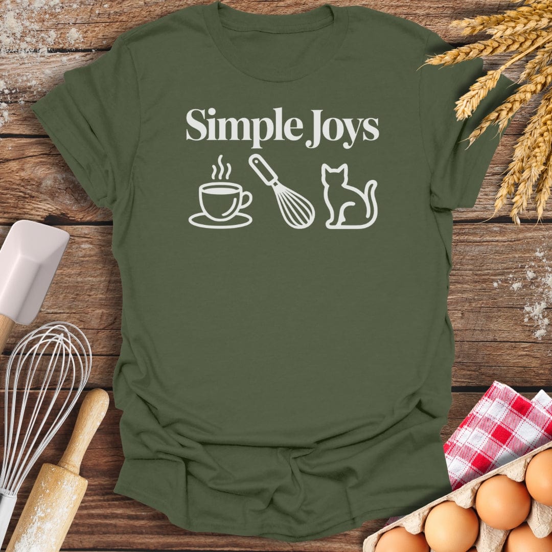 Simple Joys Cat T-Shirt Military Green / S Baking Threads