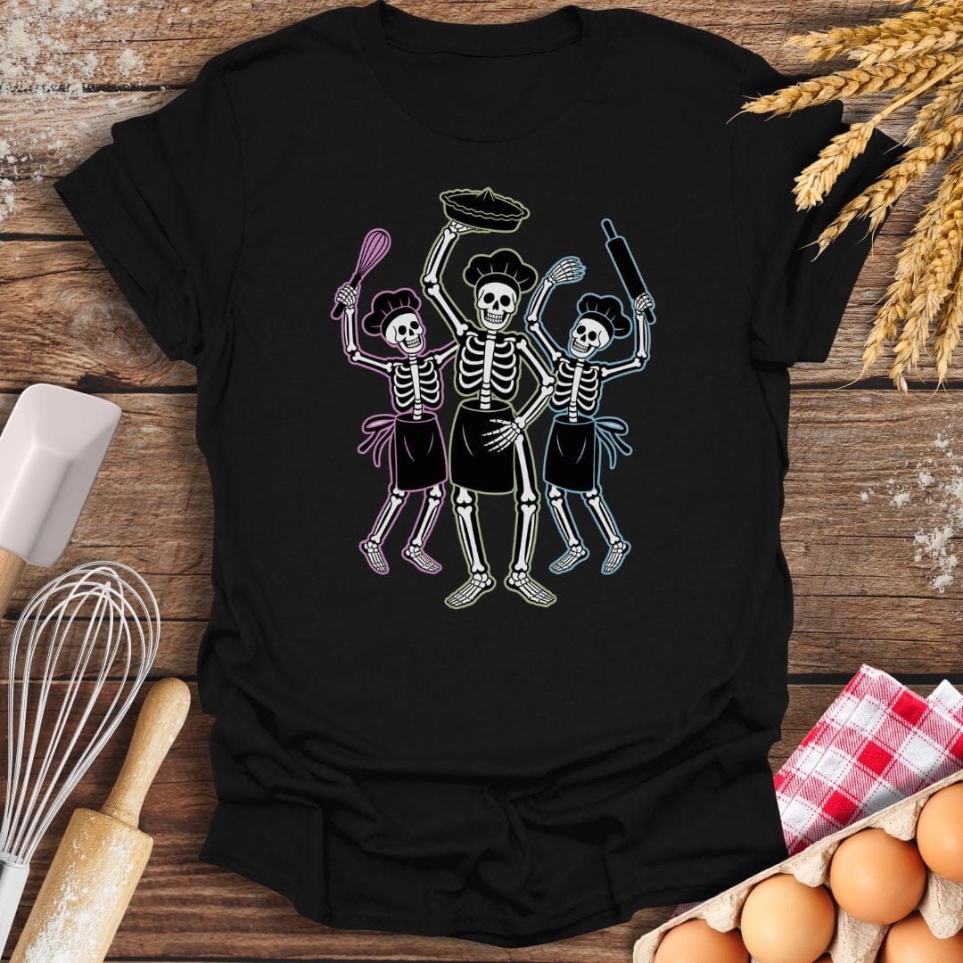 Skeleton Bakers Party T-Shirt Black / S Baking Threads