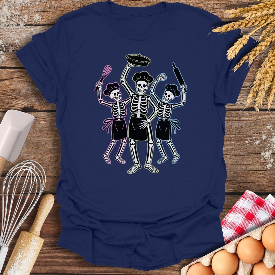 Skeleton Bakers Party T-Shirt Navy / S Baking Threads