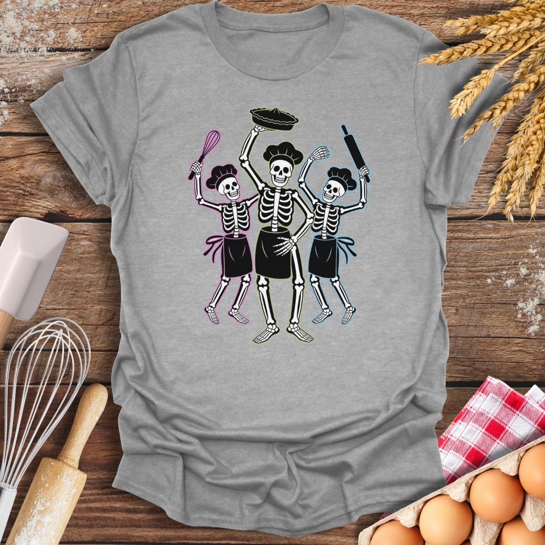 Skeleton Bakers Party T-Shirt Sport Grey / S Baking Threads