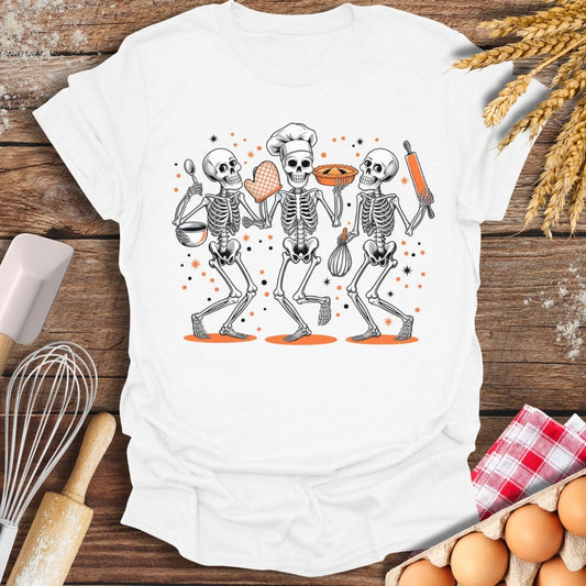 Skeletons Baking T-Shirt White / S Baking Threads