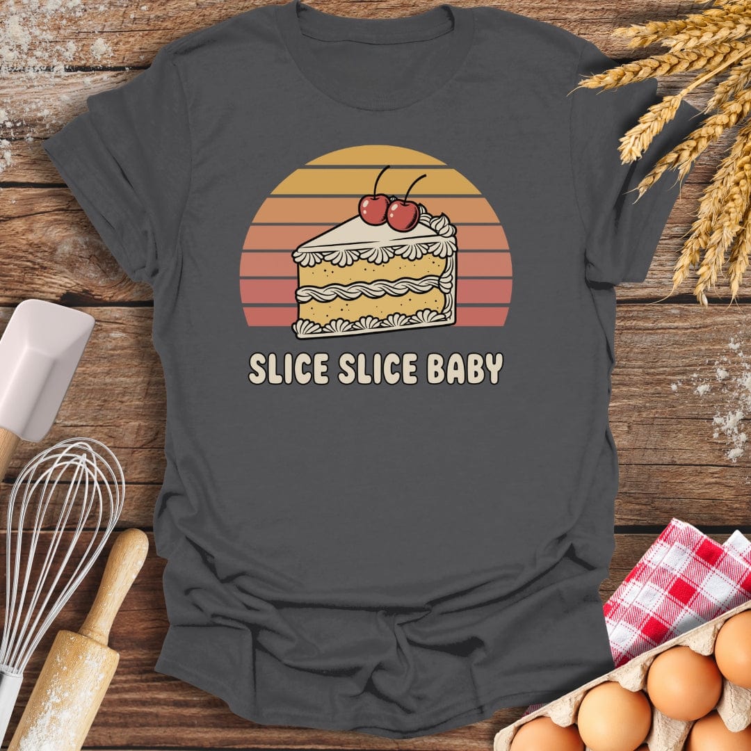 Slice Slice Baby T-Shirt Charcoal / S Baking Threads