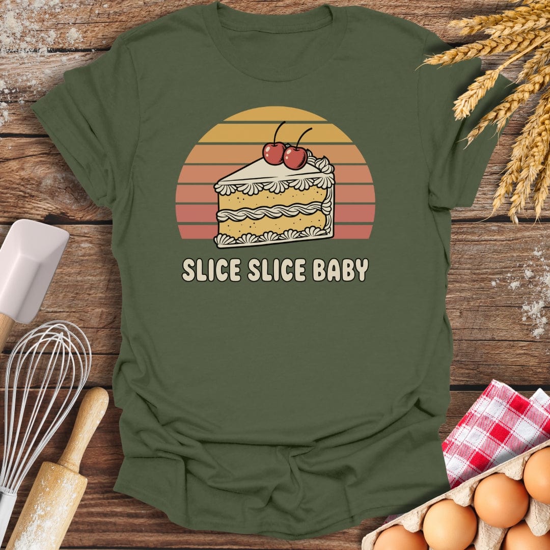 Slice Slice Baby T-Shirt Military Green / S Baking Threads